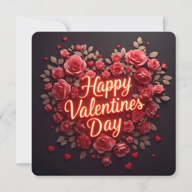 Trendy Beautiful Luxury Floral Love Collection Holiday Card (Front)