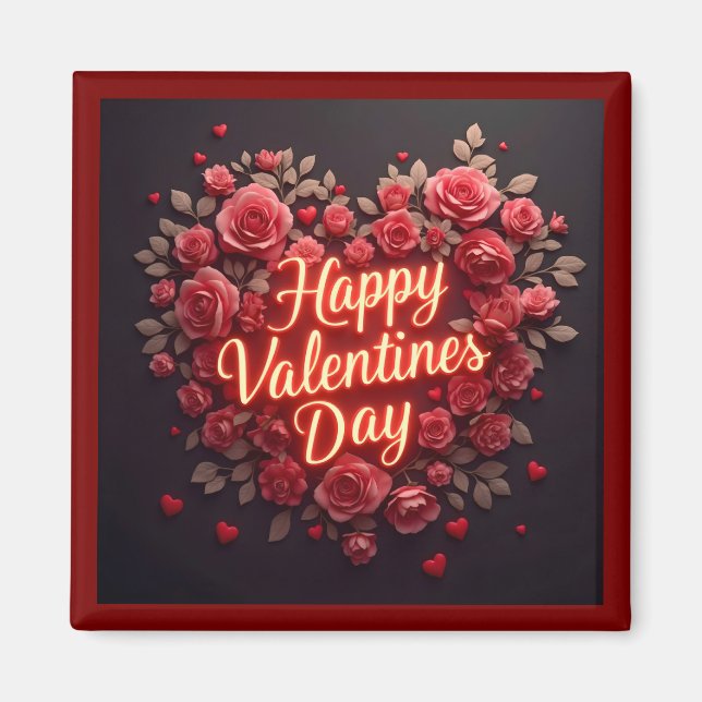 Trendy Beautiful Luxury Floral Love Collection Magnet (Front)