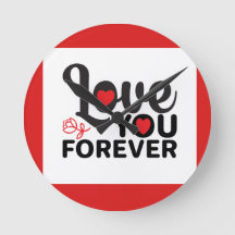 Trendy Beautiful valentine's day Red Wall clock