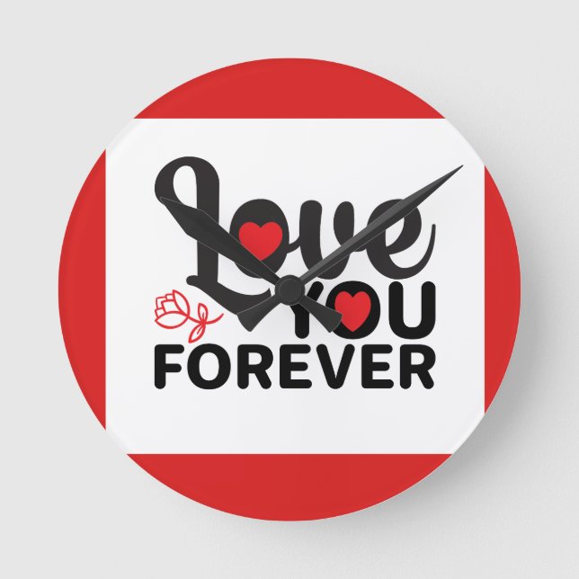 Trendy Beautiful valentine's day Red Wall clock  (Front)