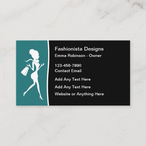 Trendy Beauty Fashion Designer Retail Store Appointment Card
