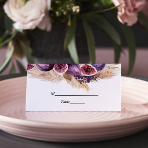 Trendy Beauty Purple Figs & Pampas Place Card