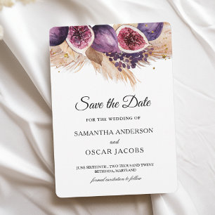 Trendy Beauty Purple Figs & Pampas Save The Date