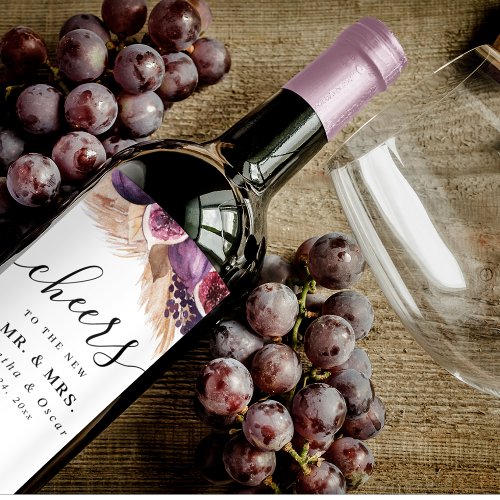 Trendy Beauty Purple Figs  Pampas Wine Label