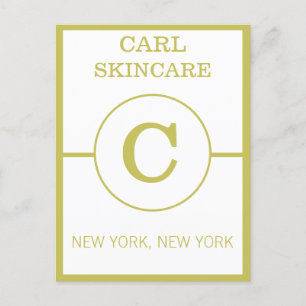 Trendy Beauty Salon Monogram Business Promo Postcard