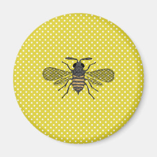 Trendy BEE Yellow Polkadot Pattern Gift Decor NEW Magnet