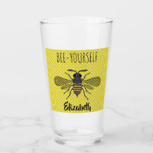 Trendy BEE YOURSELF Yellow Polkadot DECOR Named