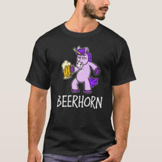Trendy Beer Drinking Unicorn Alcohol Party Festiva T-Shirt