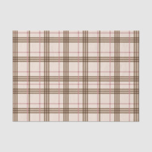 Trendy Beige Brown Tartan Plaid Tissue Paper