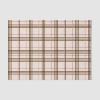 Trendy Beige Brown Tartan Plaid Tissue Paper