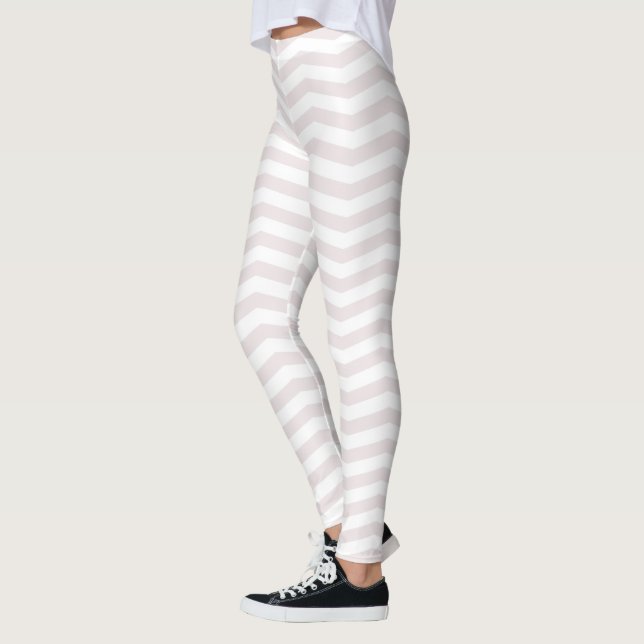 Trendy Beige Brown White Pastel Colors Modern Leggings (Left)