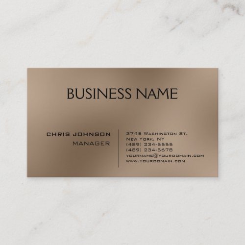 Trendy Beige Contemporary Manager Business Card