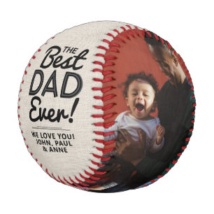 Trendy Best Dad Ever Photo Collage Father`s Day Baseball