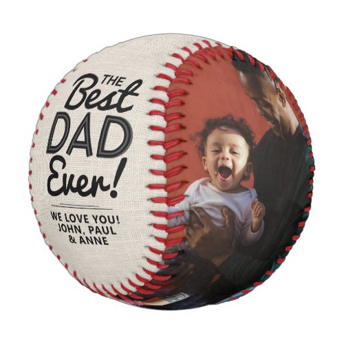Trendy Best Dad Ever Photo Collage Fathers Day Baseball