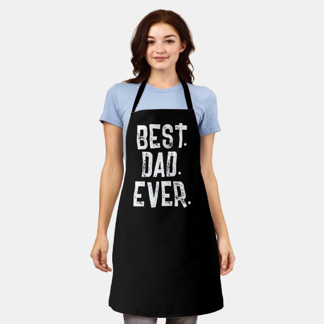 TRENDY BEST DAD EVER WHITE TYPOGRAPHY   APRON (Worn)