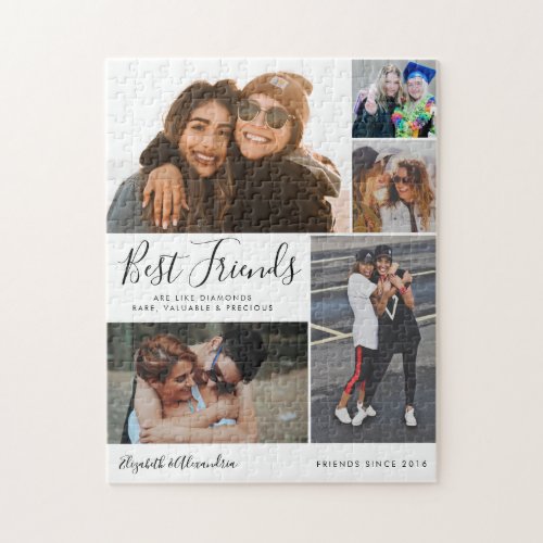 Trendy Best Friends Collage BFF Besties Chic Quote Jigsaw Puzzle