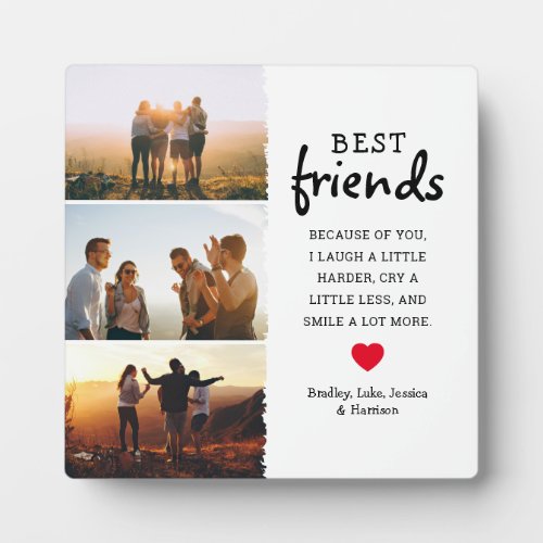 Trendy Best Friends Photo Collage  Quote Plaque