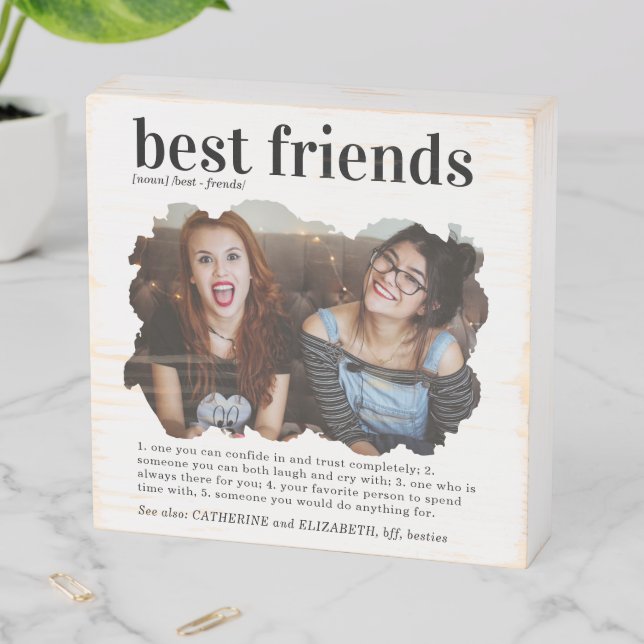 Trendy Best Friends Photo Dictionary Definition Wooden Box Sign (In Situ Horizontal)