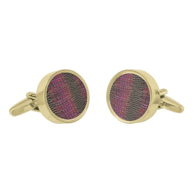 Trendy Best Man Gift Crocodile Skin Pattern Cufflinks (Angled)