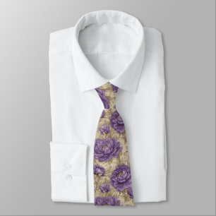 Trendy Best Man Peonies Neck Tie