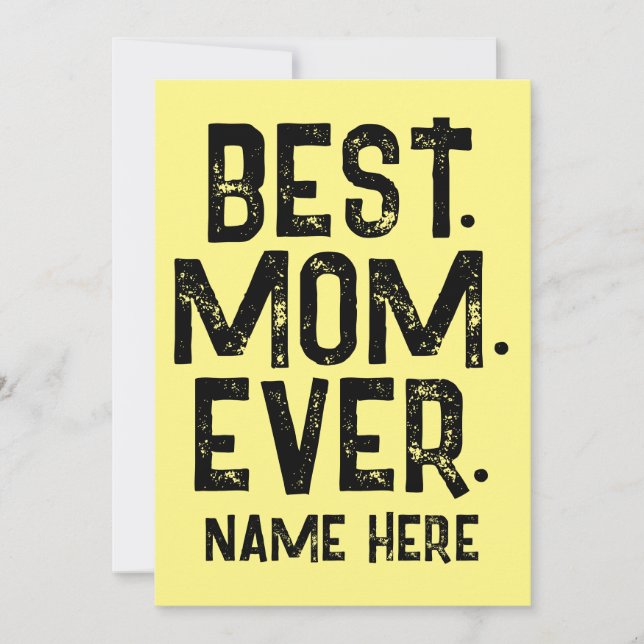 TRENDY BEST MOM EVER BLACK TYPOGRAPHY   INVITATION (Front)