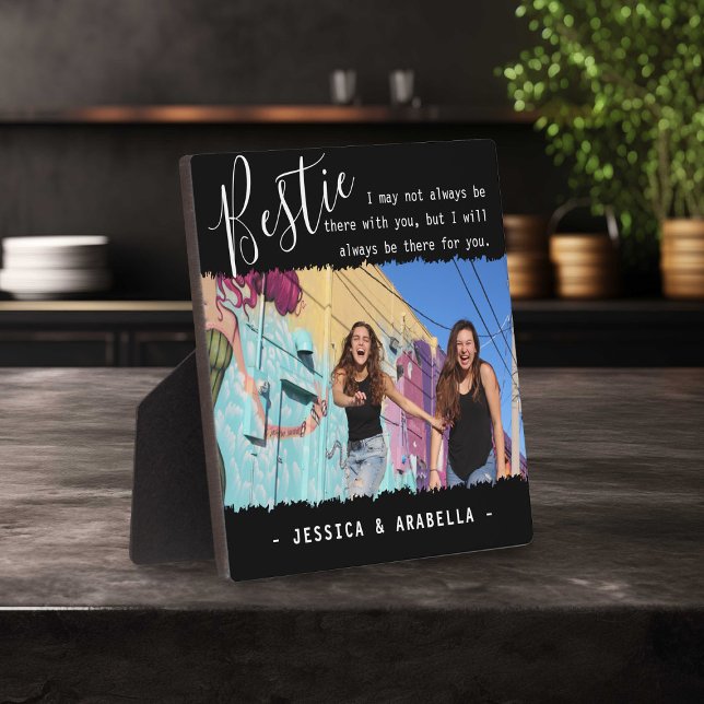 Trendy Bestie Quote Photo Personalized BFF Plaque (Creator Uploaded)