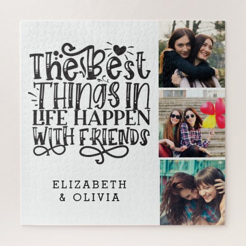 Trendy BFF Best Friends Forever Photo Collage Jigsaw Puzzle