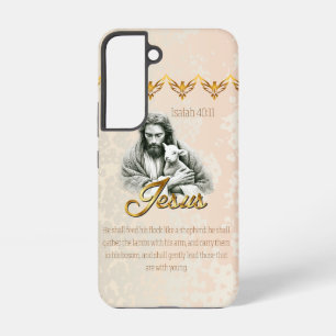Trendy Bible Gold Accent Jesus Lamb Dove Samsung Galaxy S22 Case