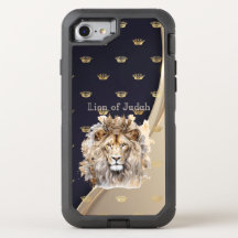 Trendy Bible Lion of Judah Beige Navy Gold Crowns