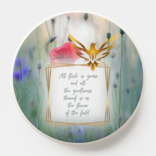 Trendy Bible Wildflower Nature Gold Dove PopSocket