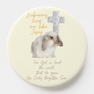 Trendy Bible Yellow Dot Bunny Floral Cross PopSocket