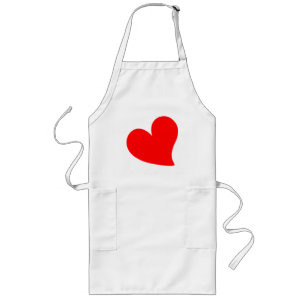 TRENDY BIG RED HEART ROMANTIC VALENTINE LONG APRON