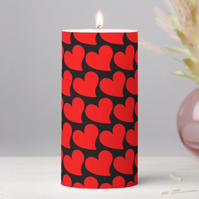 TRENDY BIG RED HEART  ROMANTIC VALENTINE  PILLAR CANDLE (In Situ)