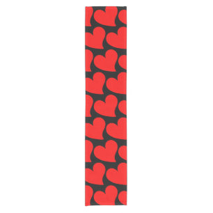 TRENDY BIG RED HEART  ROMANTIC VALENTINE SHORT TABLE RUNNER
