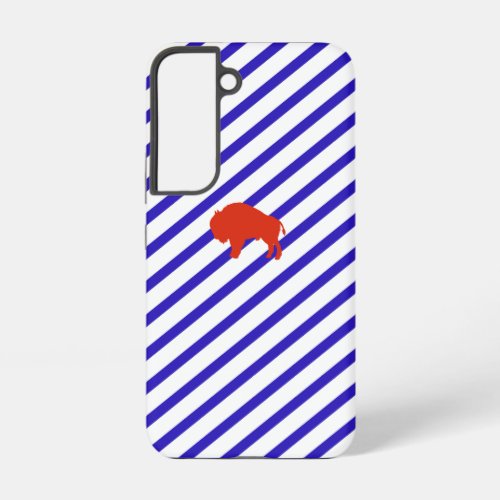 Trendy Bison Buffalo With Blue Stripes Samsung Galaxy S22 Case