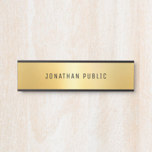 Trendy Black And Gold Glamour Modern Template Door Sign