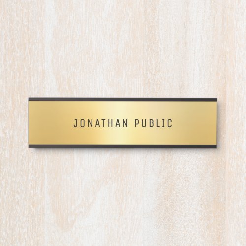 Trendy Black And Gold Glamour Modern Template Door Sign