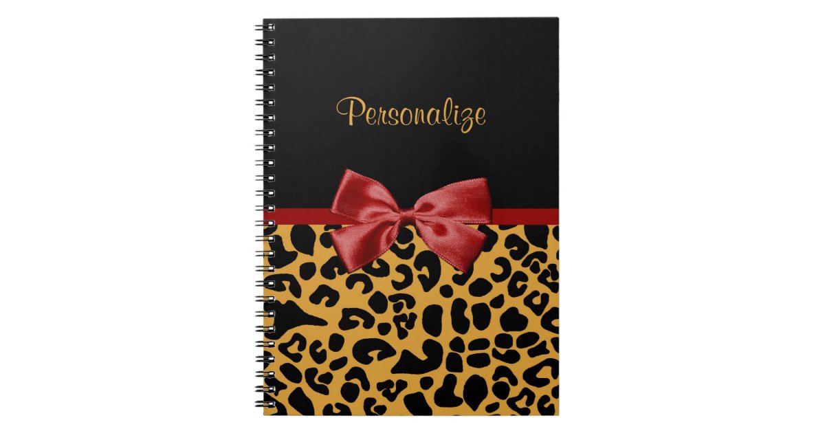 Red Leopard Print Notebook: Animal Print Notebook