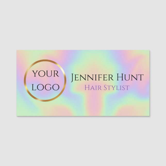 Trendy Black And Gold Name Tag (Front)