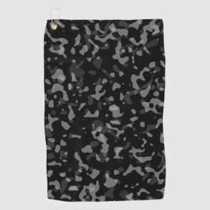 Trendy Black and Gray Camouflage Pattern Golf Towel