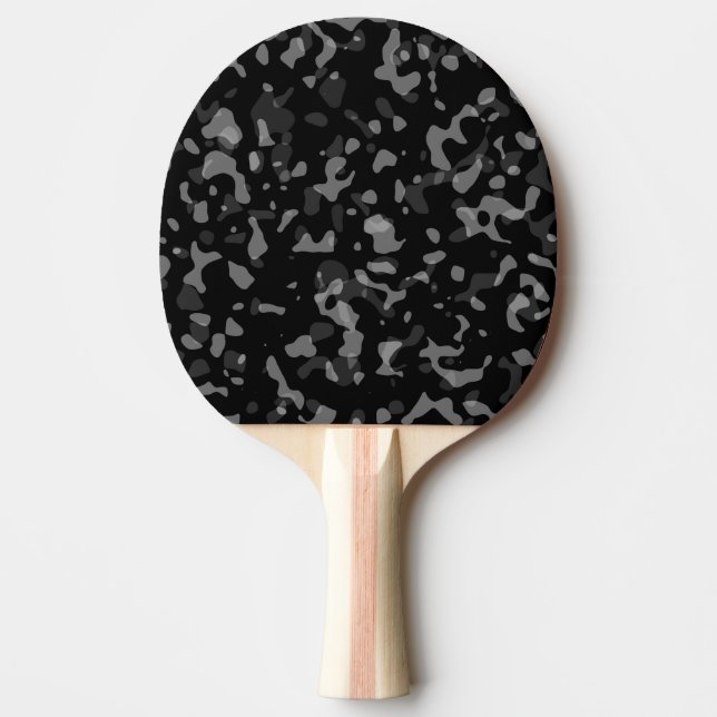Trendy Black and Gray Camouflage Pattern  Ping Pong Paddle (Front)