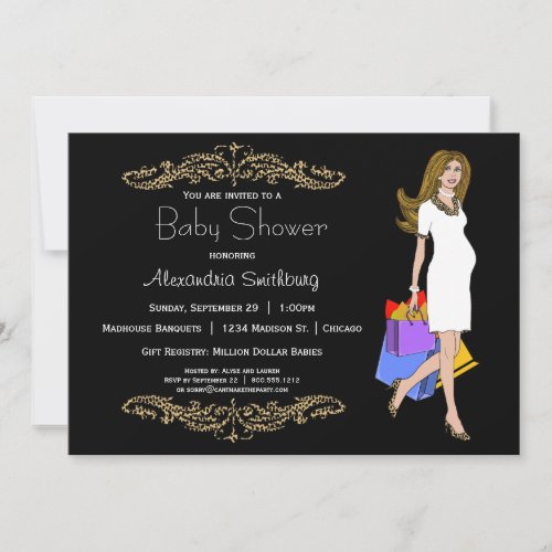 Trendy Black And Leopard Print Shopping Mommy Card