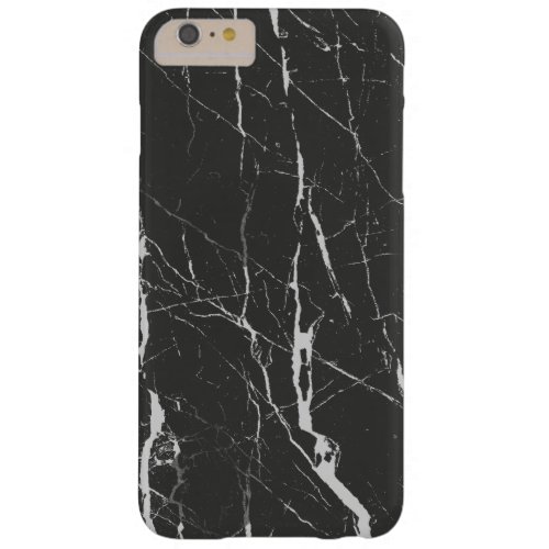 Trendy Black And Light Gray Marble Barely There iPhone 6 Plus Case