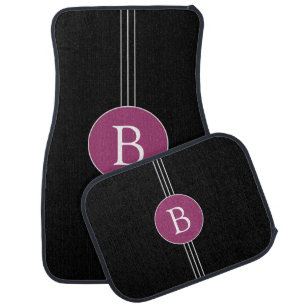 Trendy Black and Maroon, DIY Monogram Car Floor Mat