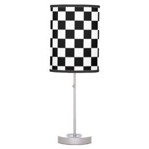 Trendy Black and white chequered flag pattern Table Lamp