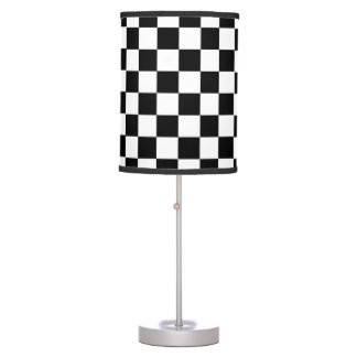 Trendy Black and white chequered flag pattern Table Lamp
