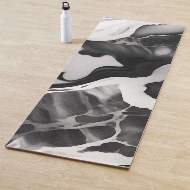 Trendy Black and white faux marble Yoga Mat (In Situ)