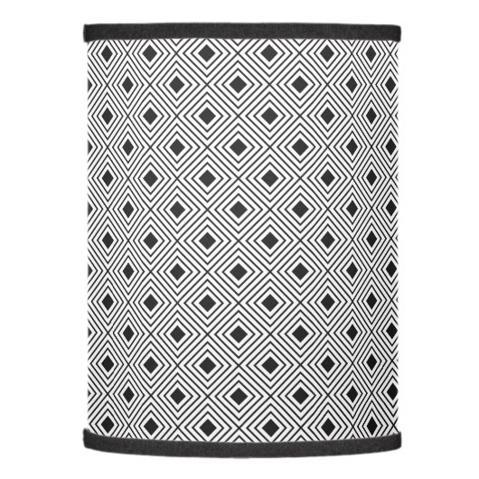 Trendy Black And White Geometric Tribal Pattern Lamp Shade (Left)