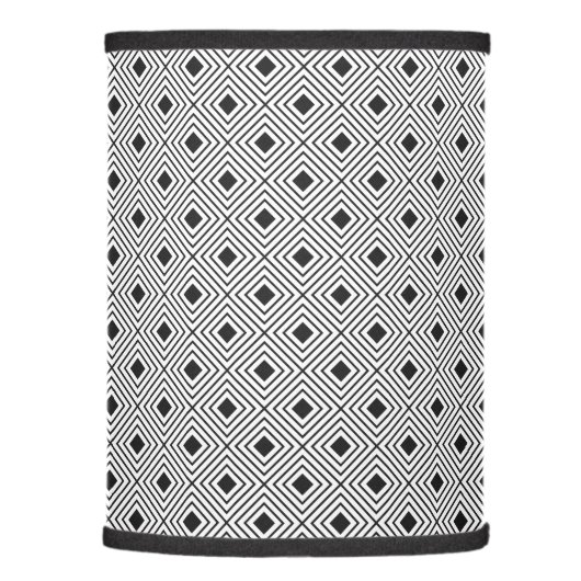 Trendy Black And White Geometric Tribal Pattern Lamp Shade (Right)