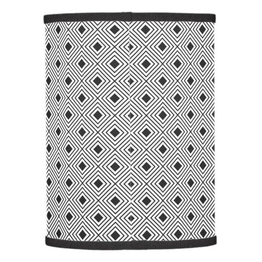 Trendy Black And White Geometric Tribal Pattern Lamp Shade (Back)